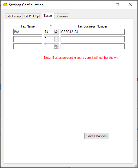 PAGOTACO Taxes Settings